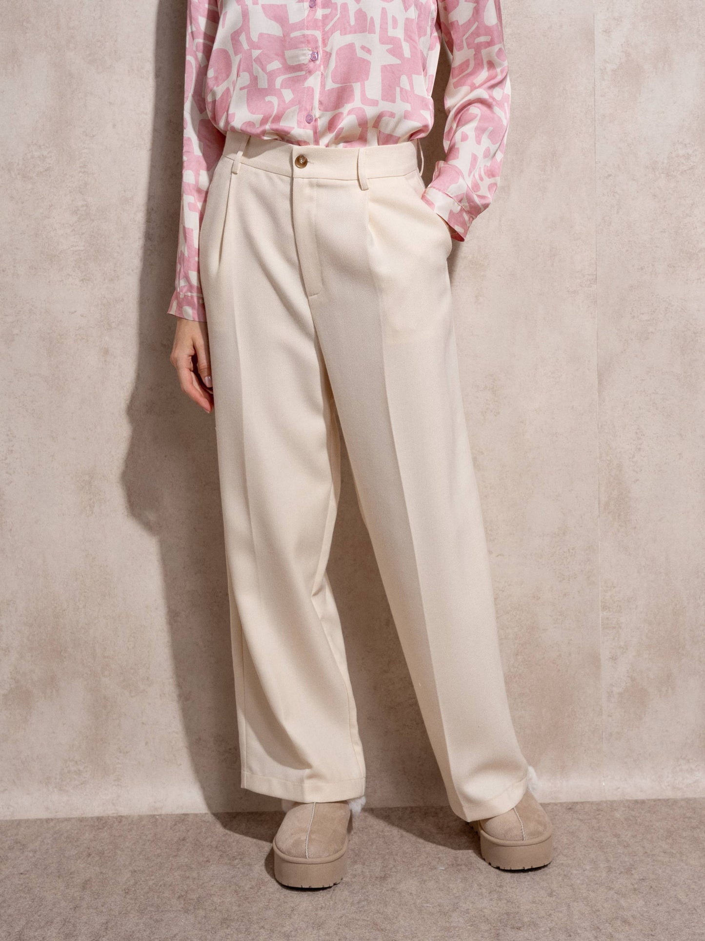 Pantaloni palazzo eleganti a vita alta