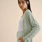 Cardigan midi in maglia traforata