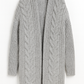 Cardigan lungo intrecciato oversize