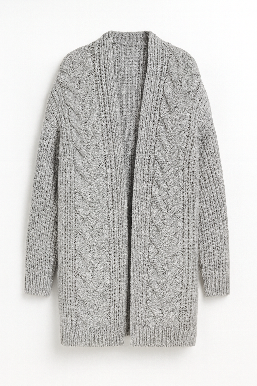 Cardigan lungo intrecciato oversize