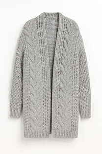 Cardigan lungo intrecciato oversize