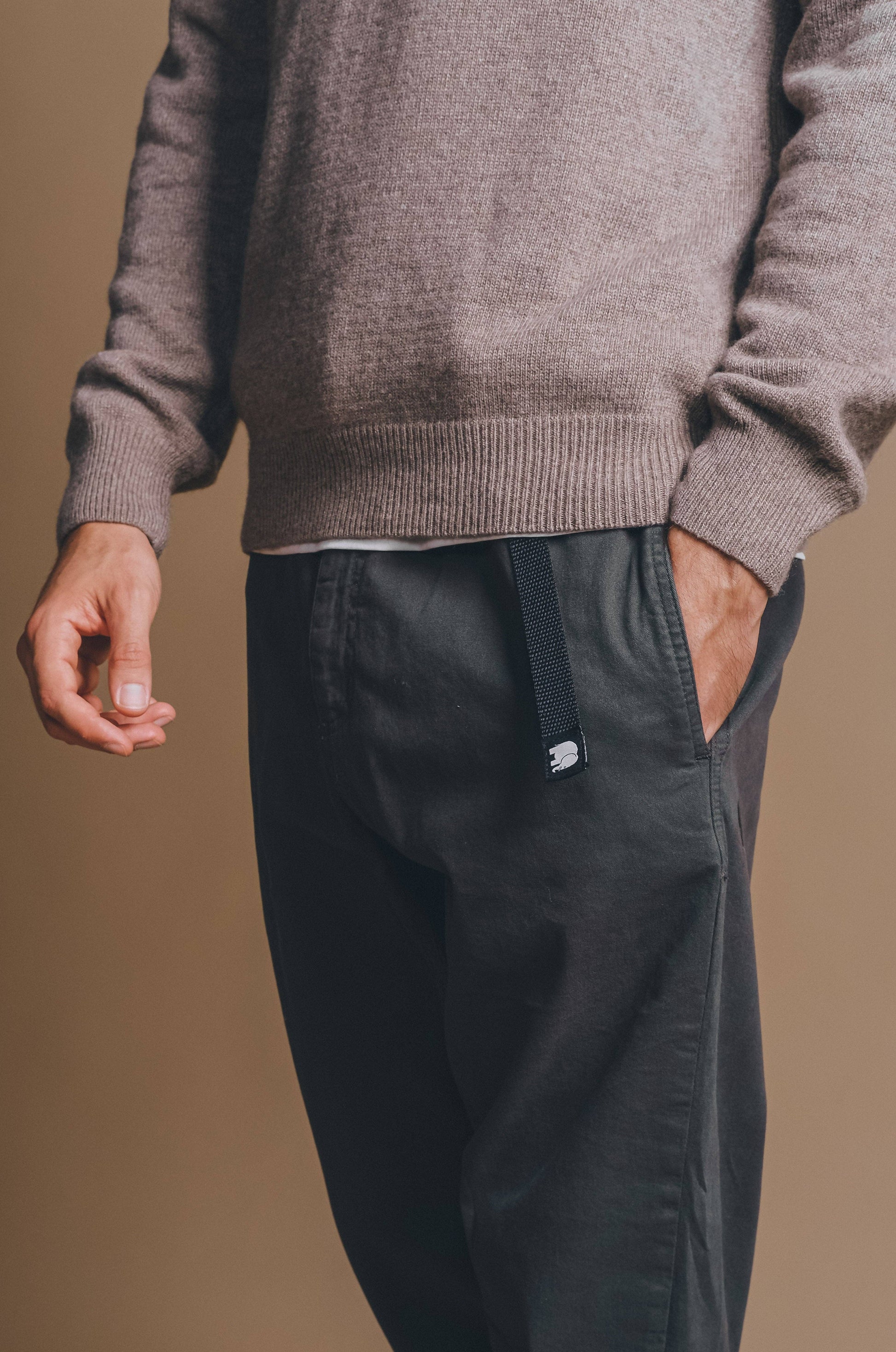 Pantaloni da arrampicata in cotone Ecodye grigio scuro