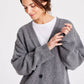 Cardigan Edith in lana d’agnello biologica grigio mélange