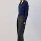Cardigan in maglia con colletto ampio e zip