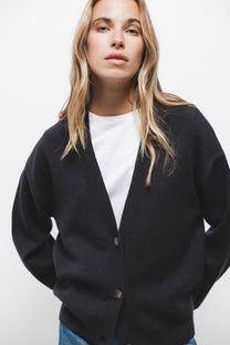Cardigan in maglia con scollo a V
