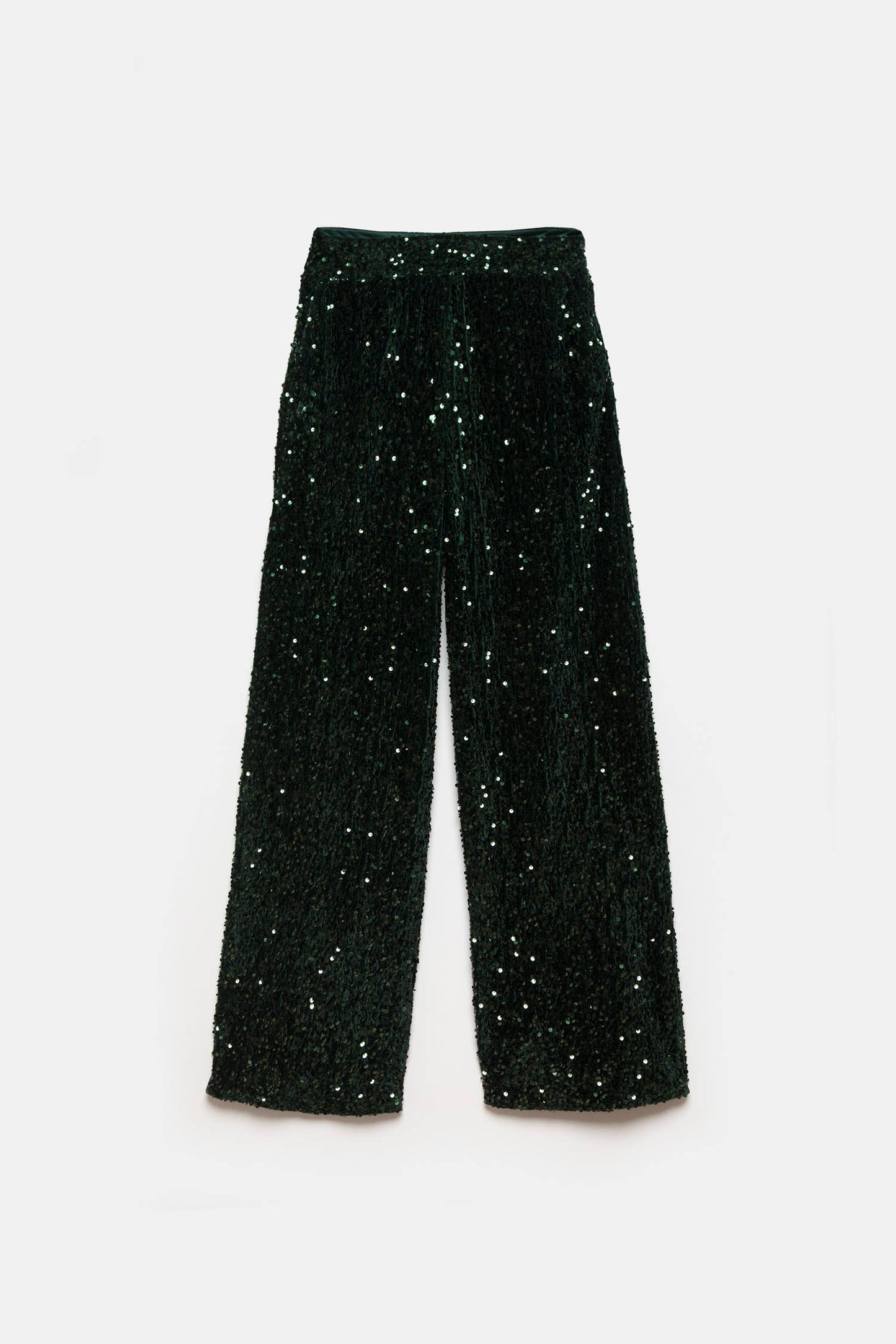 Pantaloni con paillettes verdi