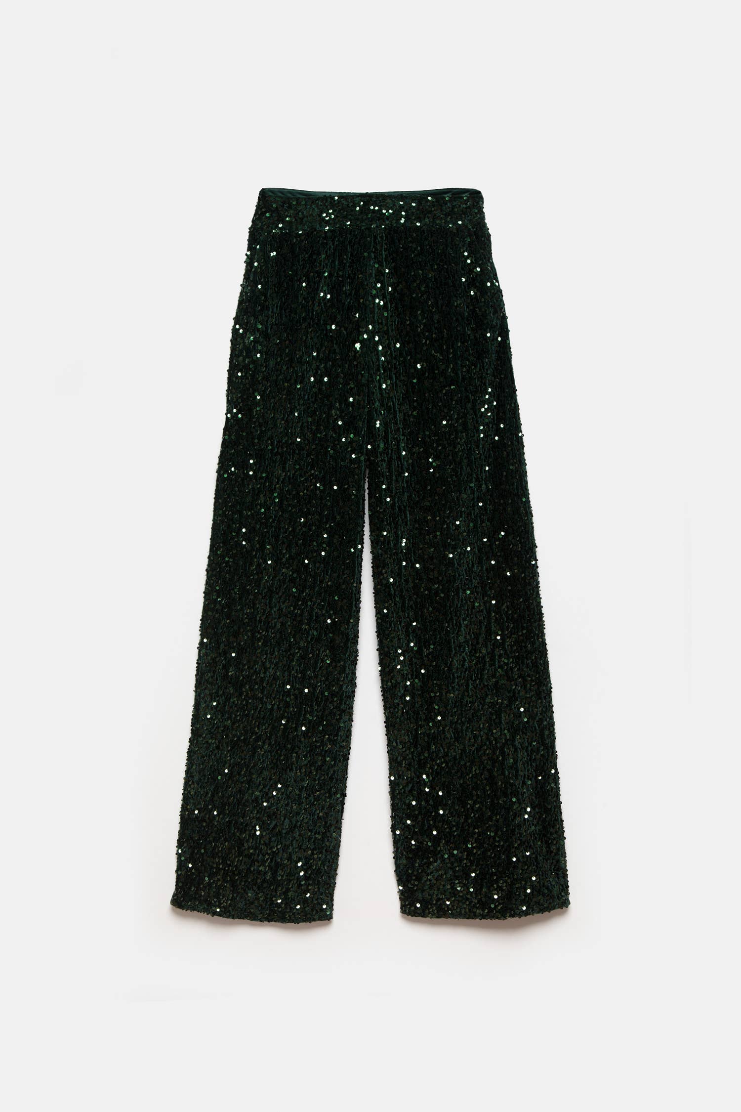 Pantaloni con paillettes verdi
