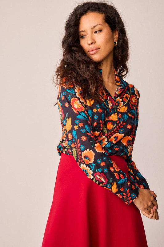 Camicia messicana Bellota floreale multicolor