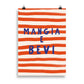 Poster tipografico “Mangia e Bevi” a righe
