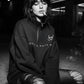 Felpa oversize unisex nera con mezza zip e scritta Love Me & Hate Me