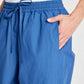 Pantaloni Astrid in popeline di cotone biologico azzurro