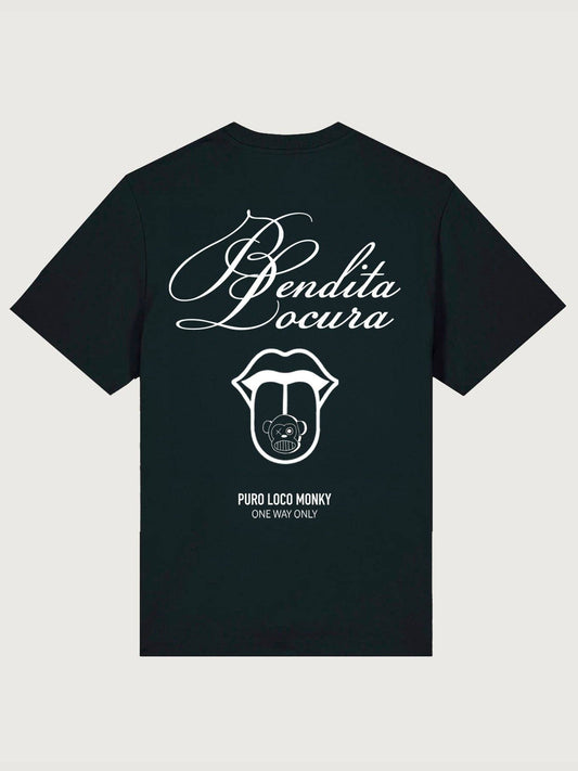 T-shirt Bendita Locura Loco Monky nera