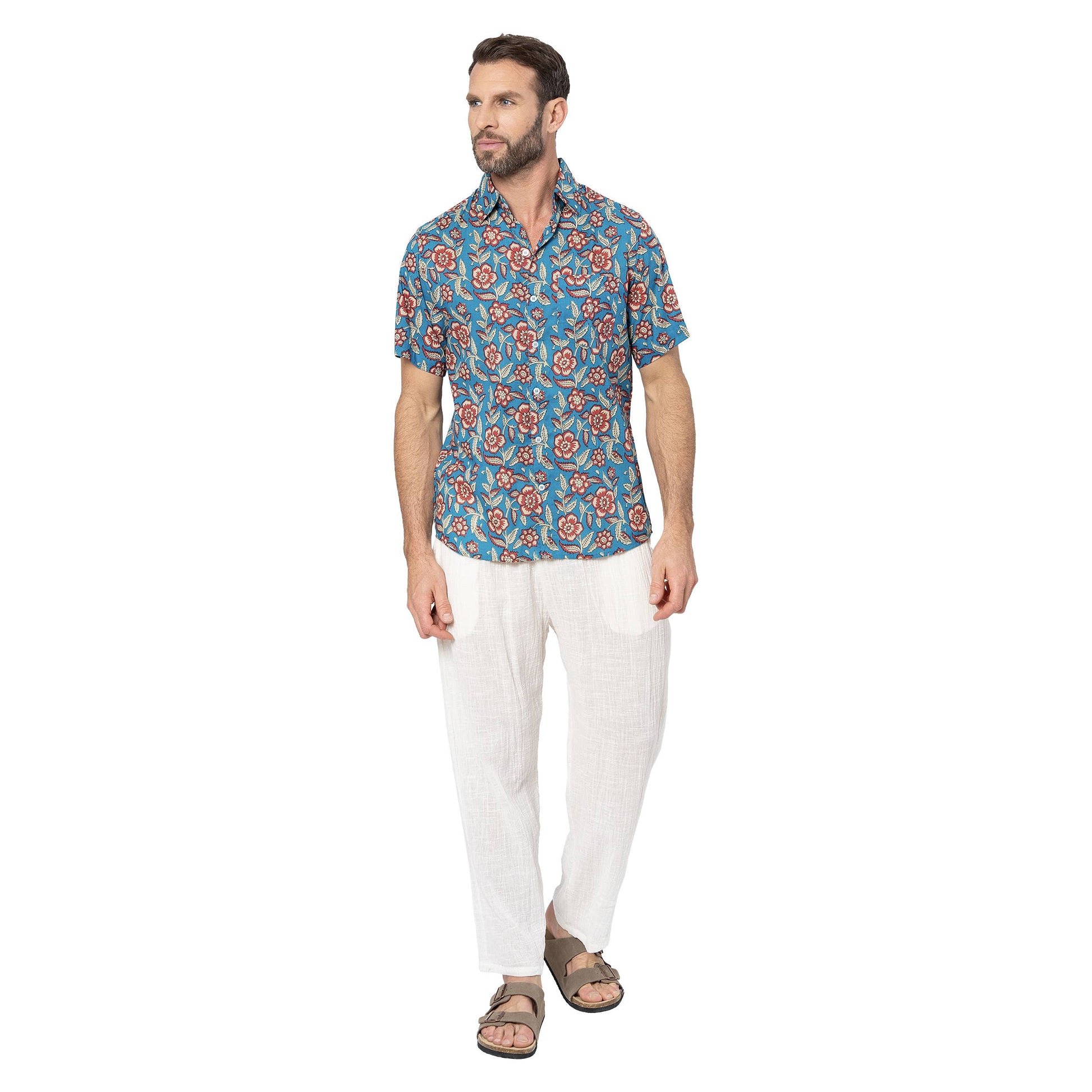 Pantaloni lunghi estivi in cotone bianco