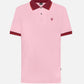 Polo antimacchia rosa con collo a contrasto
