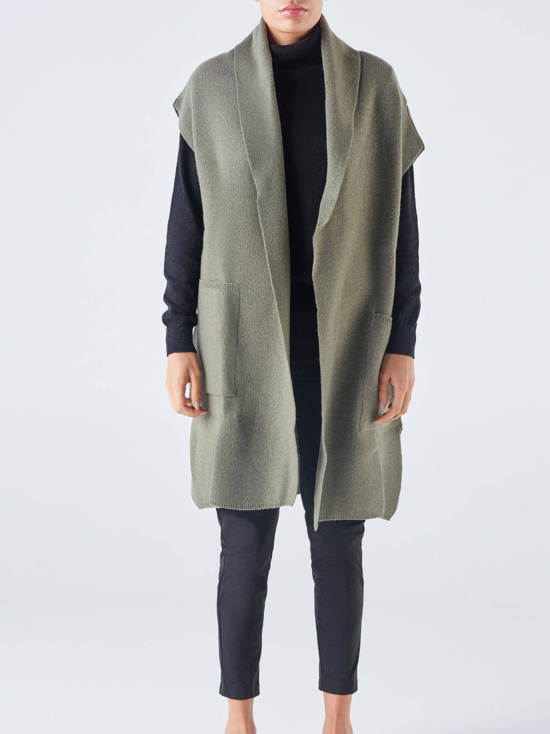 Gilet in maglia con tasche