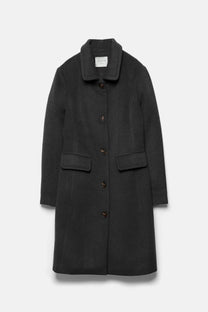 Cappotto lungo minimal con colletto classico