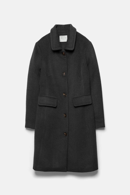 Cappotto lungo minimal con colletto classico