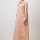 Abito pinafore in tweed a quadri con scollo a V