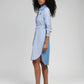 Abito camicia a righe blu Sissinou