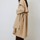 Trench lungo oversize in misto cotone beige