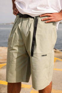 Pantaloncini da trekking in cotone ripstop con cintura regolabile