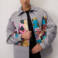 Giacca bomber in raso con zip