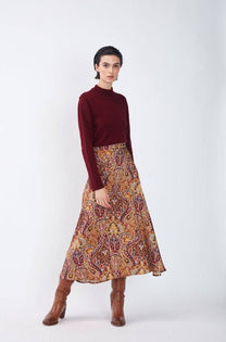 Gonna midi paisley multicolor