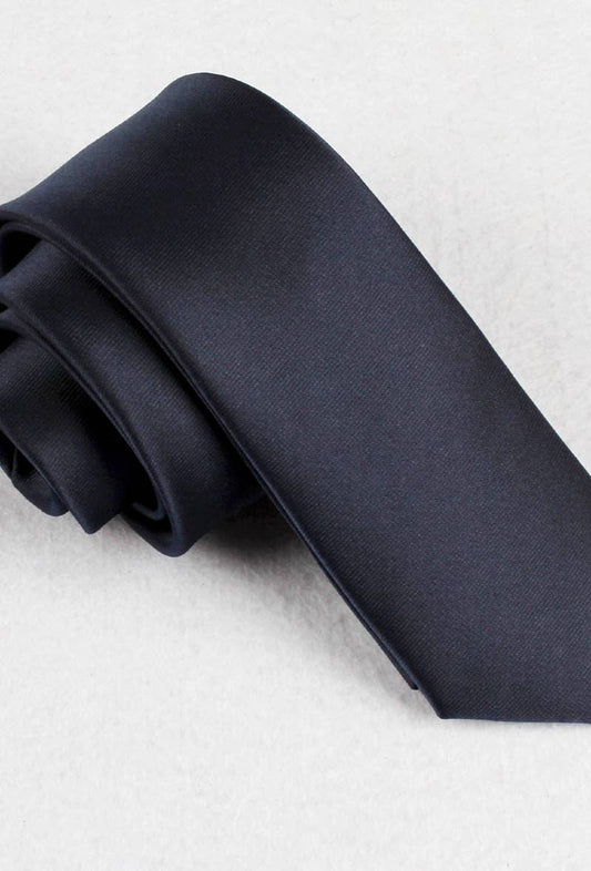 Cravatta in satin blu navy