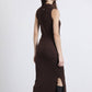 Abito midi in maglia a rete con cintura