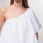 Blusa asimmetrica in popeline di cotone