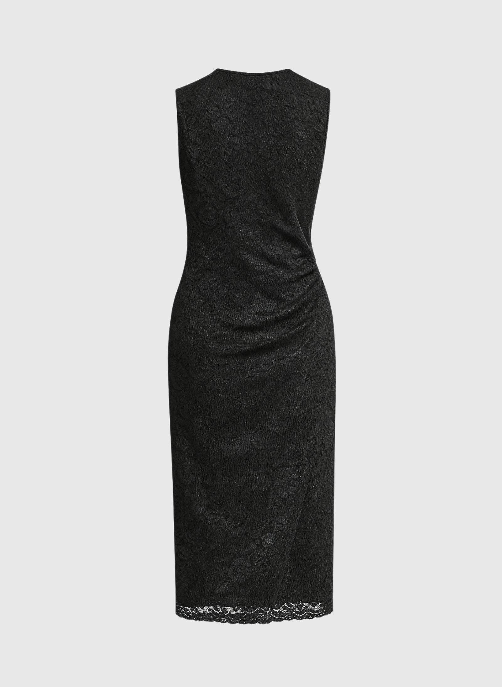 Abito midi Elinor nero in pizzo