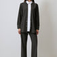 Camicia in tessuto melange bicolor con colletto a contrasto