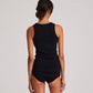 Top a costine Alberte in cotone biologico nero