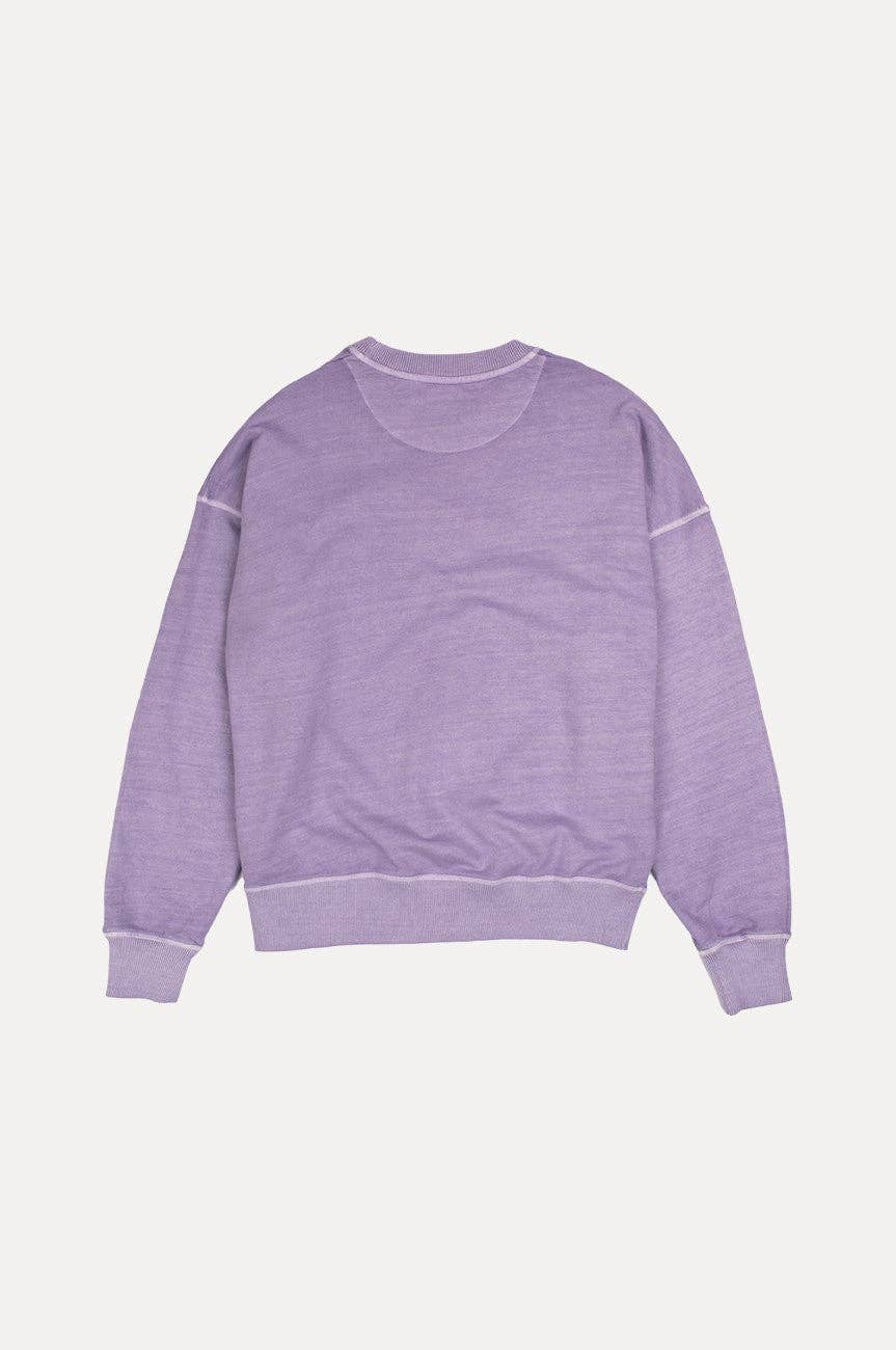 Felpa oversize donna lavanda tinto a pigmenti
