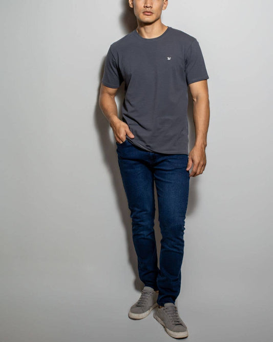 T-shirt antimacchia grigio scuro da uomo