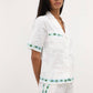 Blusa Timeon in cotone con bordi decorati