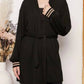 Cardigan lungo a coste con cintura