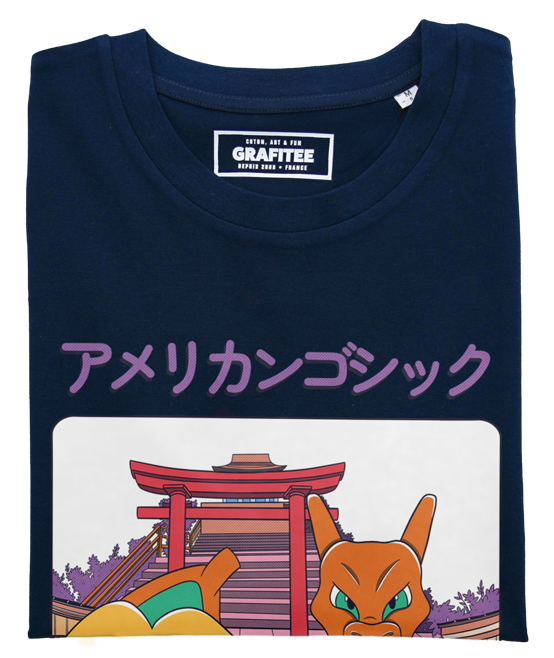 T-shirt American Gothic con stampa Pikachu