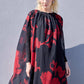 Abito lungo in chiffon con stampa floreale