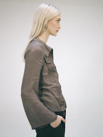 Camicia utility a maniche lunghe con bottoni