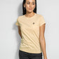 T-shirt donna beige antimacchia in cotone