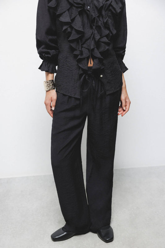 Pantaloni dritti a sigaretta con coulisse