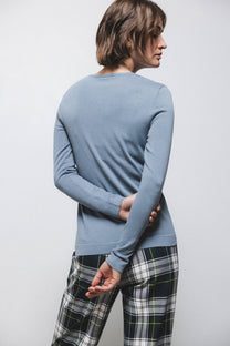 Maglione in maglia rasata con girocollo