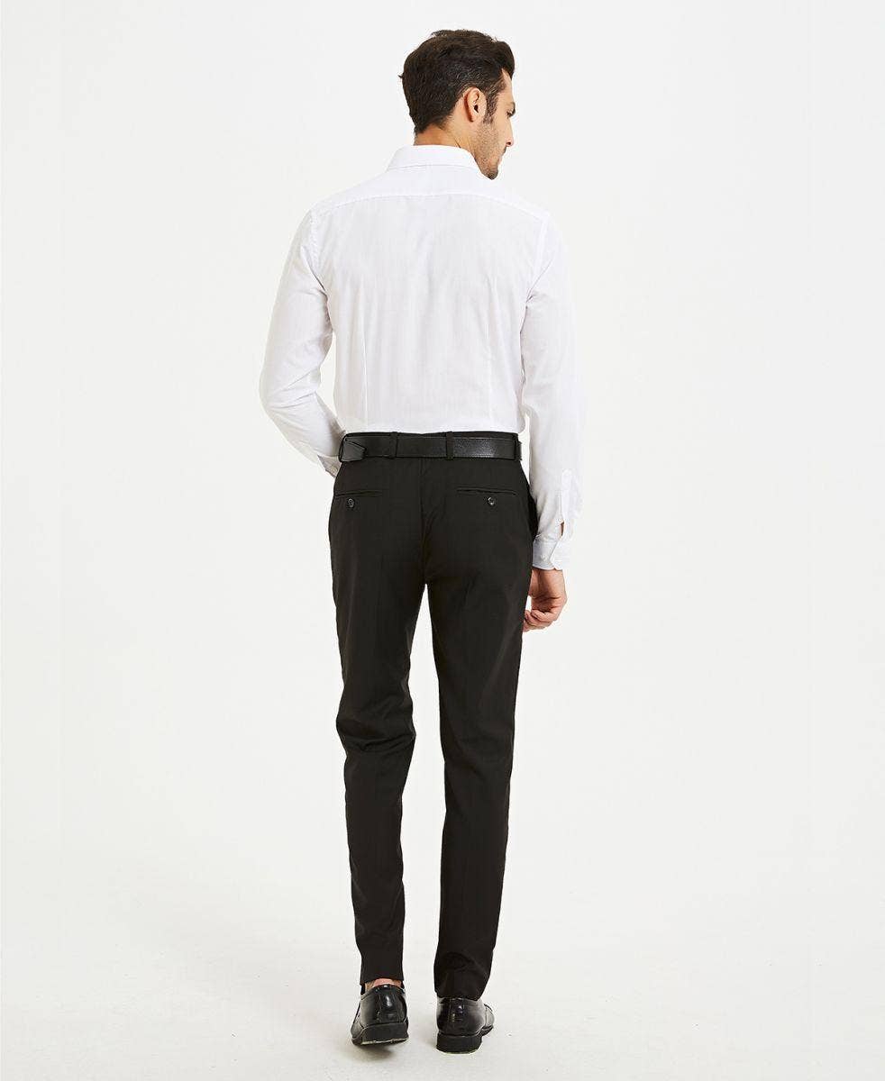 Camicia bianca slim fit con collo francese