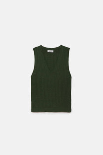 Gilet in maglia strutturata con scollo a V