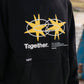 Felpa con cappuccio oversize Star nera in cotone biologico
