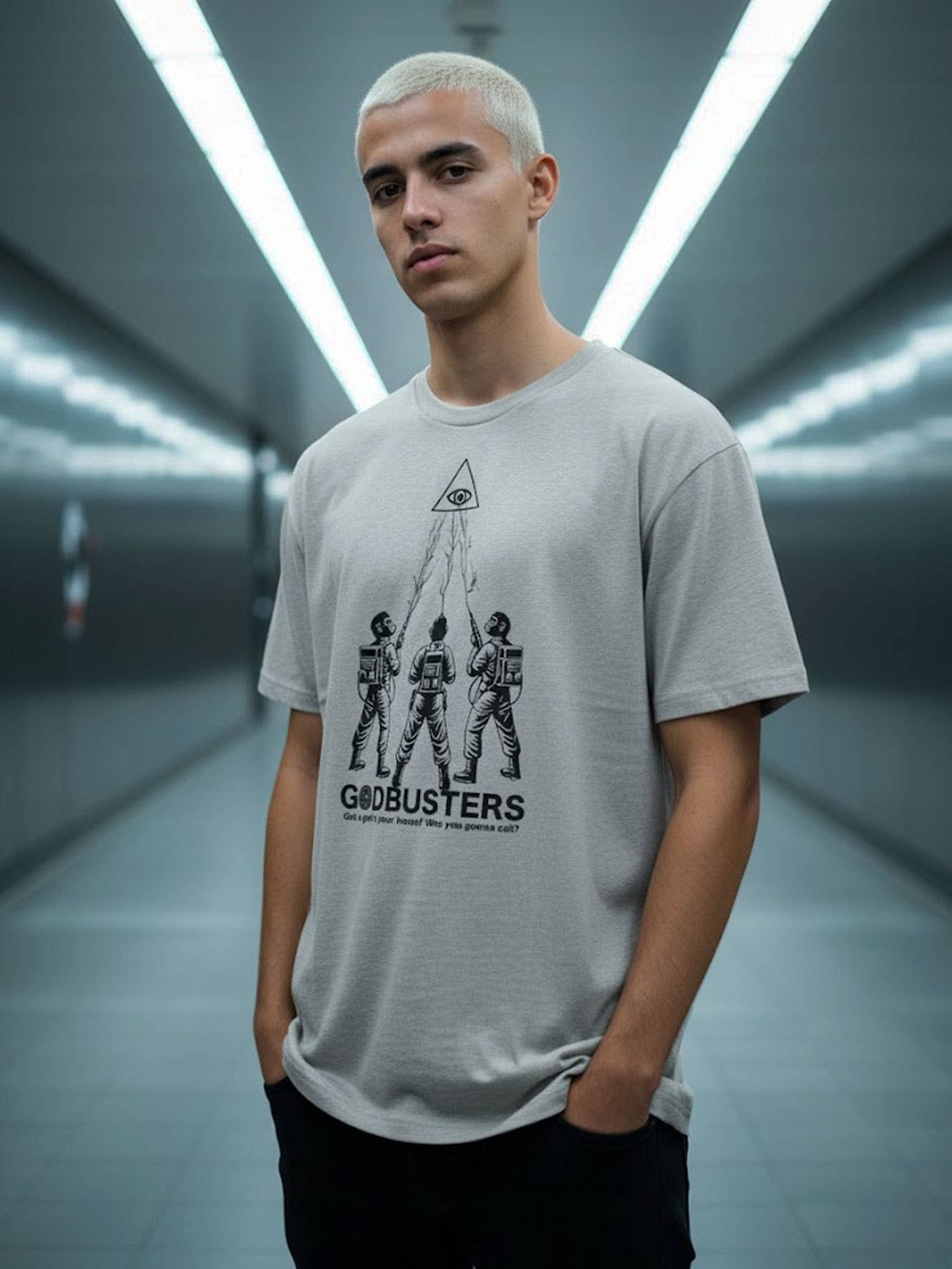 T-shirt unisex Godbusters grigio mélange