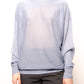Maxi pullover glitterato con scollo a barca in maglia 3D