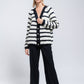 Cardigan oversize a righe con bottoni