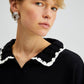 Maglione in maglia con dettagli all’uncinetto